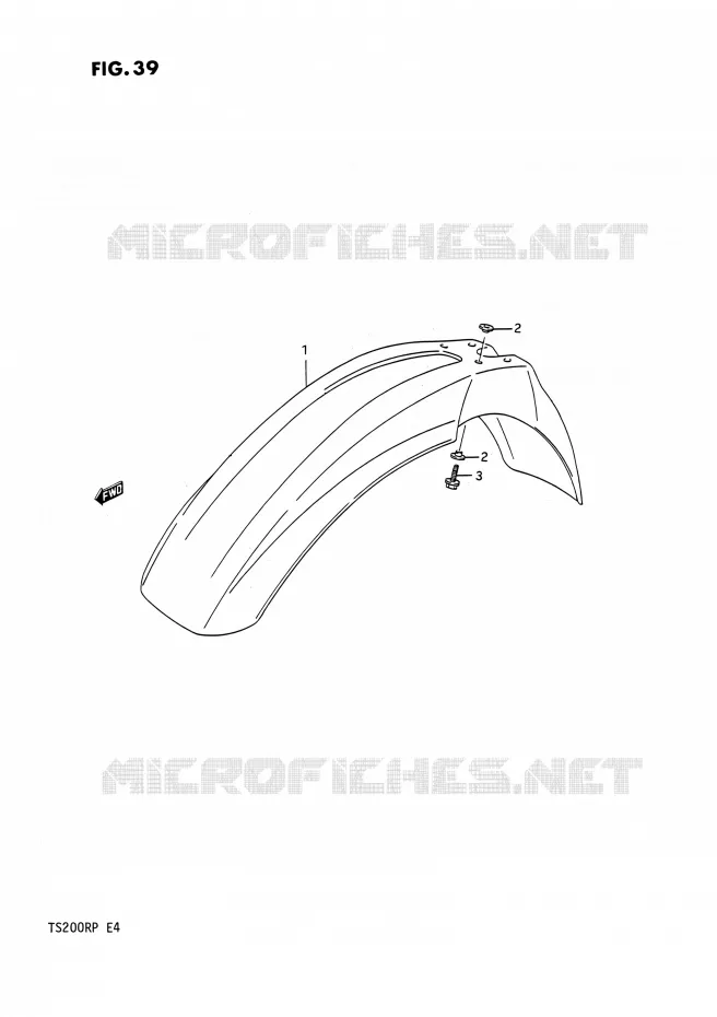 FRONT FENDER Suzuki MOTO 200 TS-R 1993  TS200R P (E04,E24)