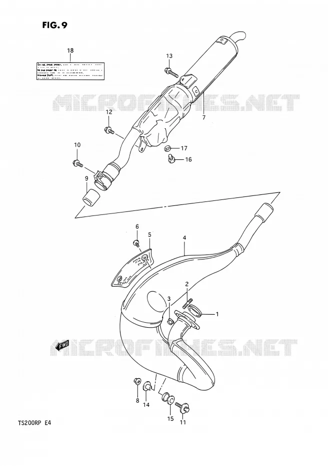 MUFFLER Suzuki MOTO 200 TS-R 1993  TS200R P (E04,E24)