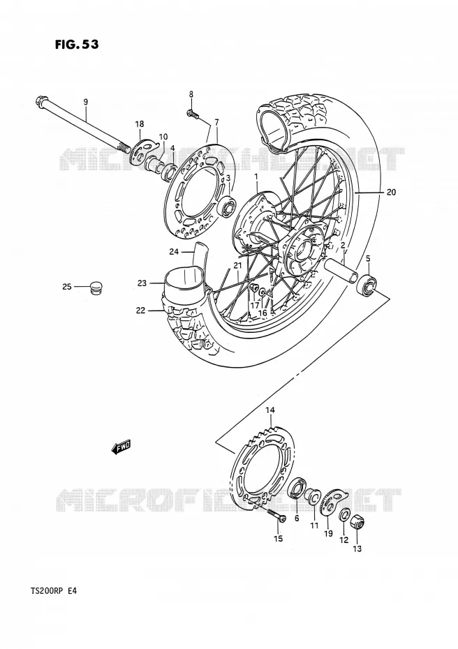 REAR WHEEL Suzuki MOTO 200 TS-R 1993  TS200R P (E04,E24)