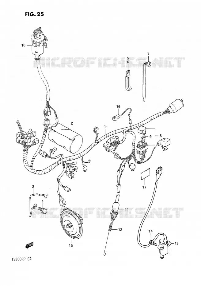 WIRING HARNESS Suzuki MOTO 200 TS-R 1993  TS200R P (E04,E24)