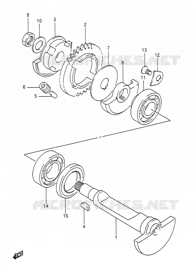 CRANK BALANCER Suzuki MOTO 200 TS-R 1991  TS200R M (E03,E28,E33)