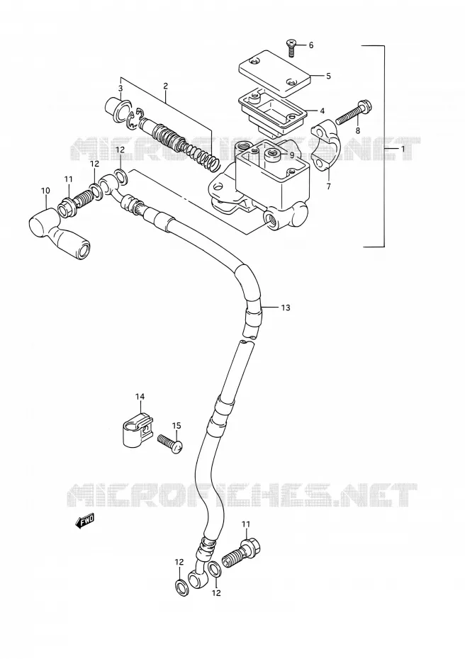 FR. MASTER CYLINDER Suzuki MOTO 200 TS-R 1991  TS200R M (E03,E28,E33)