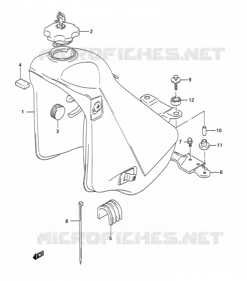 FUEL TANK Suzuki MOTO 200 TS-R 1991  TS200R M (E03,E28,E33)