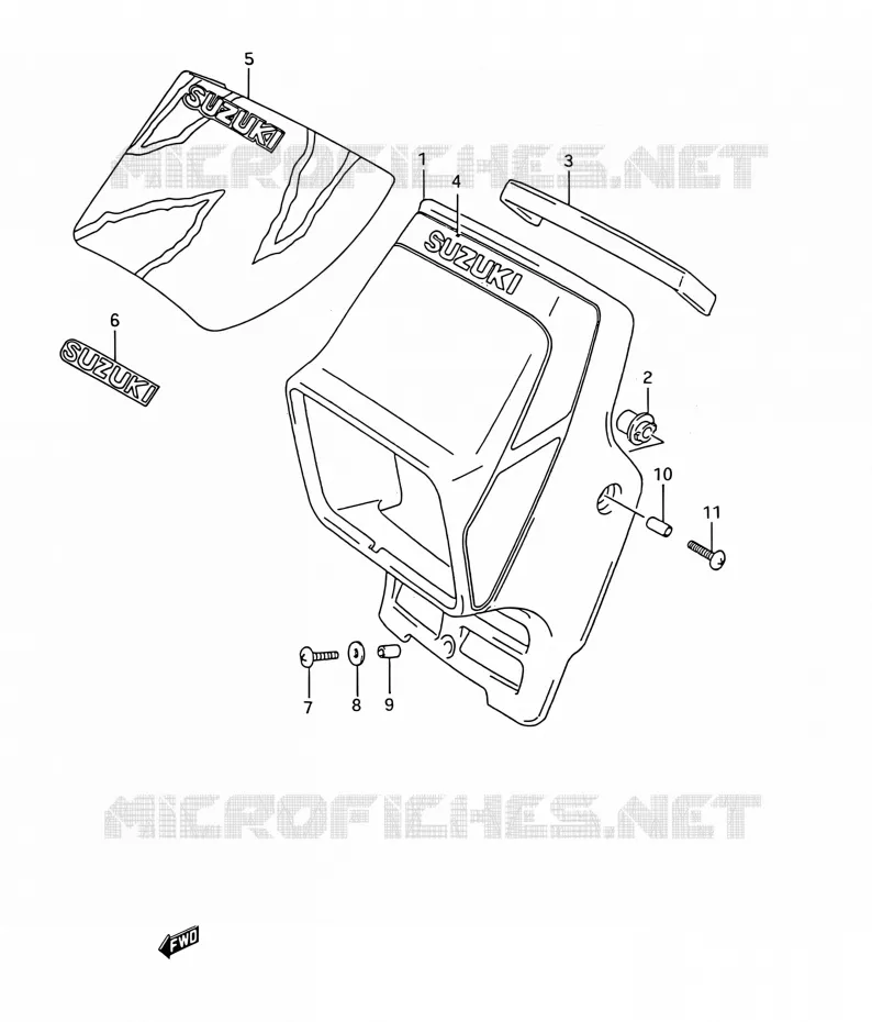 HEADLIGHT COVER Suzuki MOTO 200 TS-R 1991  TS200R M (E03,E28,E33)