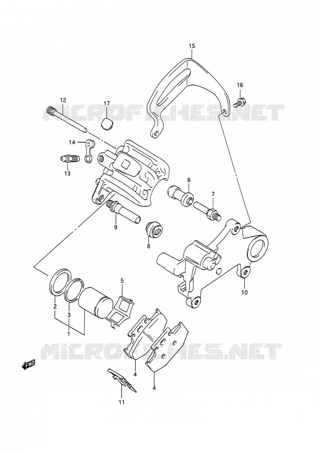 REAR CALIPER Suzuki MOTO 200 TS-R 1991  TS200R M (E03,E28,E33)