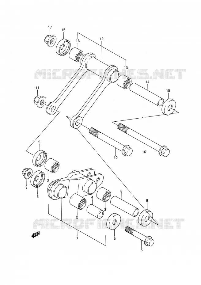 SHOCK ABSORBER LINKAGE Suzuki MOTO 200 TS-R 1991  TS200R M (E03,E28,E33)
