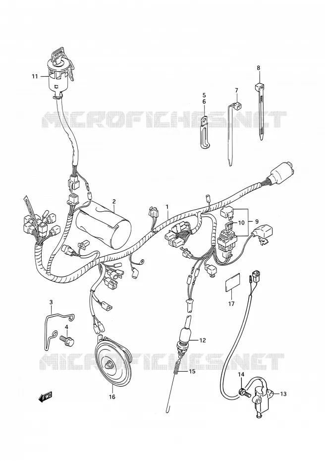 WIRING HARNESS Suzuki MOTO 200 TS-R 1991  TS200R M (E03,E28,E33)