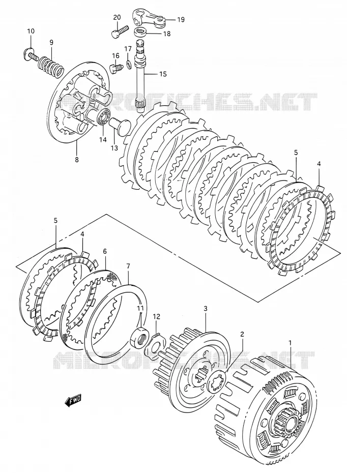CLUTCH Suzuki MOTO 200 TS-R 1992  TS200R N (E03,E28,E33)