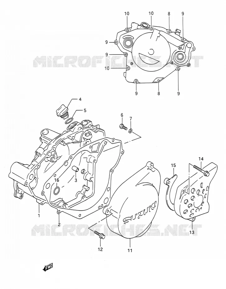 CRACKCASE COVER Suzuki MOTO 200 TS-R 1992  TS200R N (E03,E28,E33)