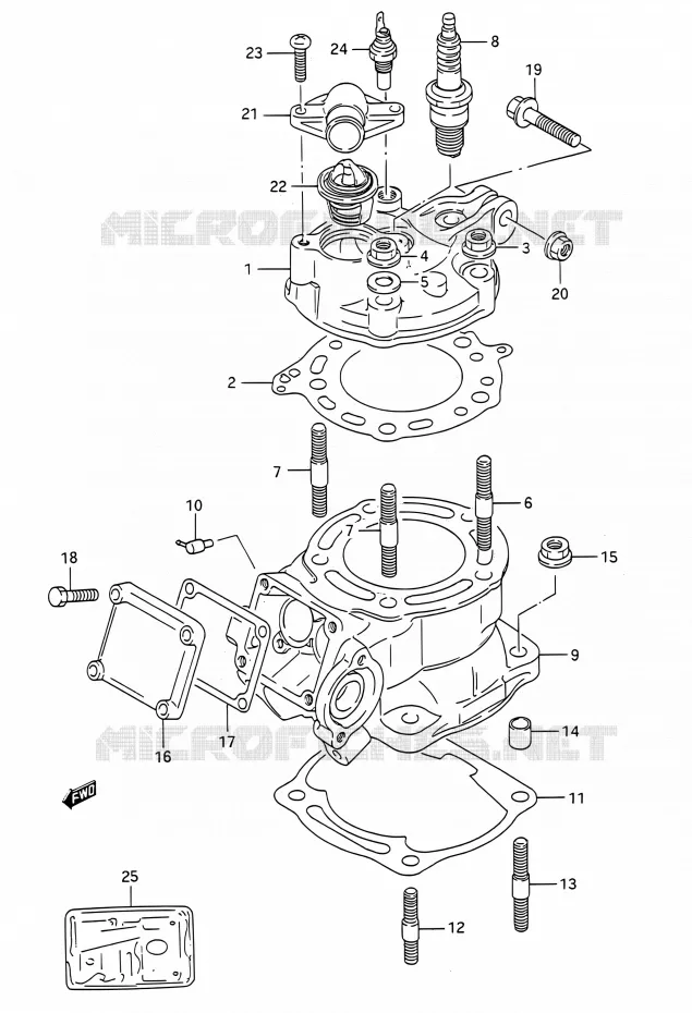 CYLINDER Suzuki MOTO 200 TS-R 1992  TS200R N (E03,E28,E33)