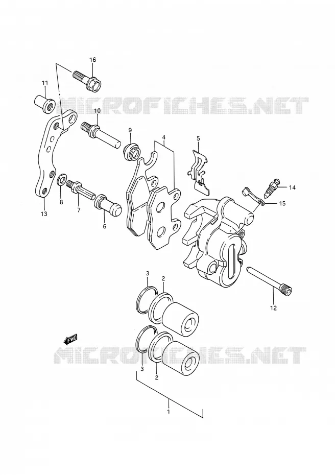 FRONT CALIPER Suzuki MOTO 200 TS-R 1992  TS200R N (E03,E28,E33)