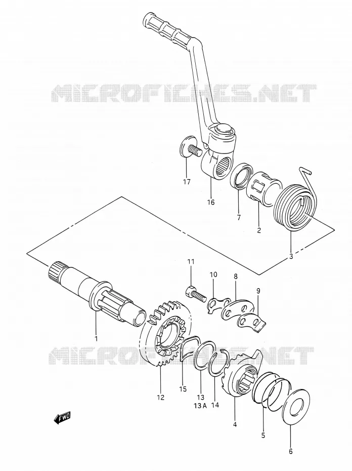 KICK STARTER Suzuki MOTO 200 TS-R 1992  TS200R N (E03,E28,E33)