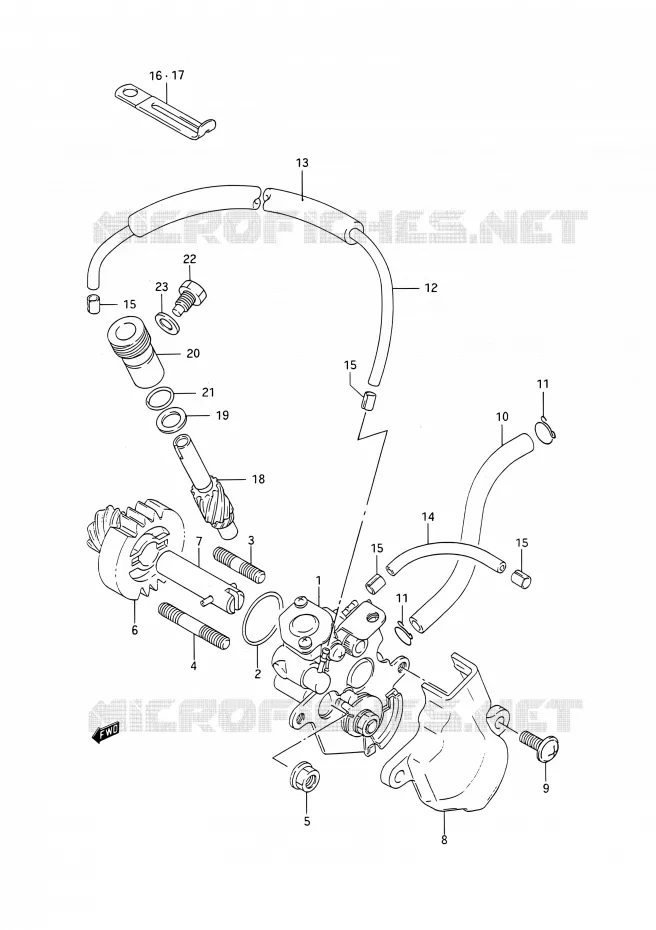 OIL PUMP Suzuki MOTO 200 TS-R 1992  TS200R N (E03,E28,E33)