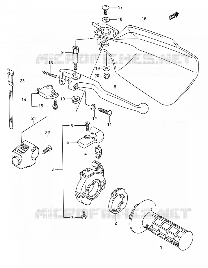 RIGHT SWITCH  Suzuki MOTO 200 TS-R 1992  TS200R N (E03,E28,E33)