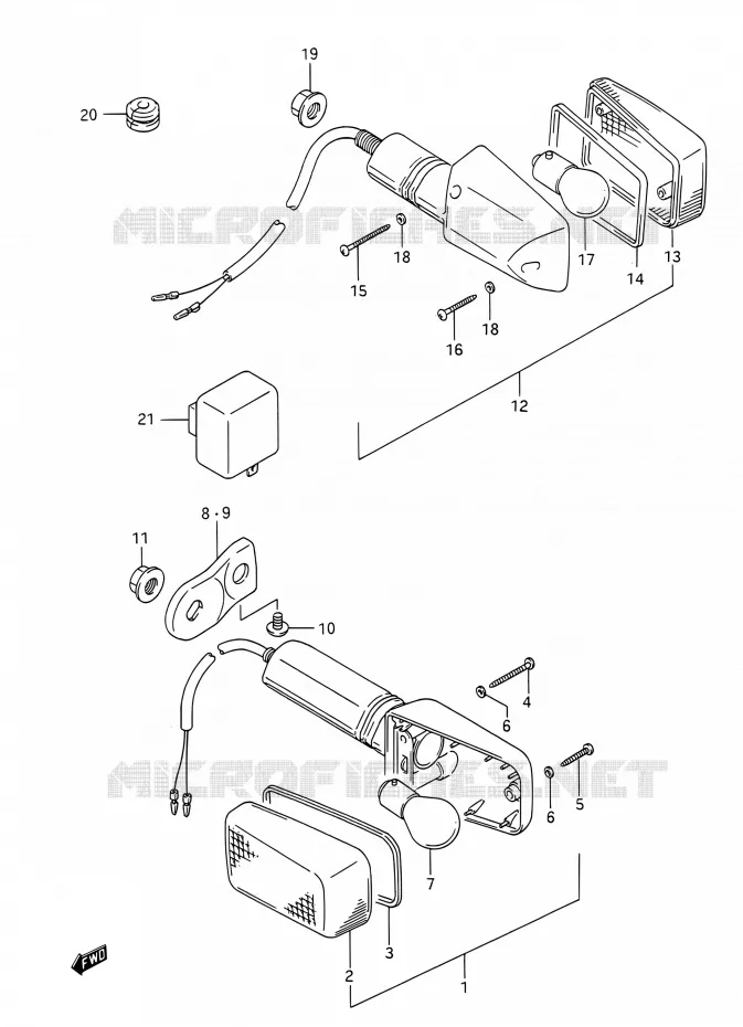 TJRN SIGNAL LAMP Suzuki MOTO 200 TS-R 1992  TS200R N (E03,E28,E33)