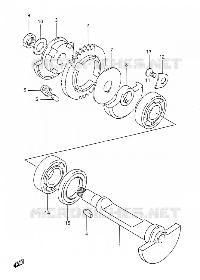 CRANK BALANCER Suzuki MOTO 200 TS-R 1993  TS200R P (E03,E28,E33)