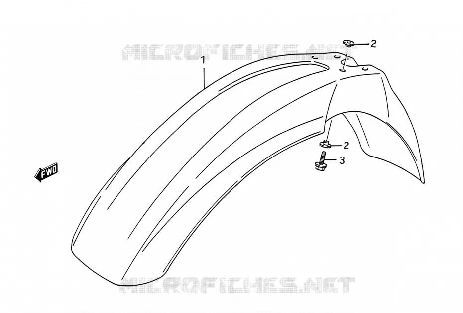 FRONT FENDER Suzuki MOTO 200 TS-R 1993  TS200R P (E03,E28,E33)