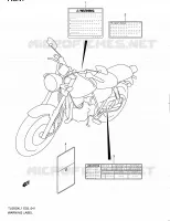 WARNING LABEL for Suzuki TU 250 2011