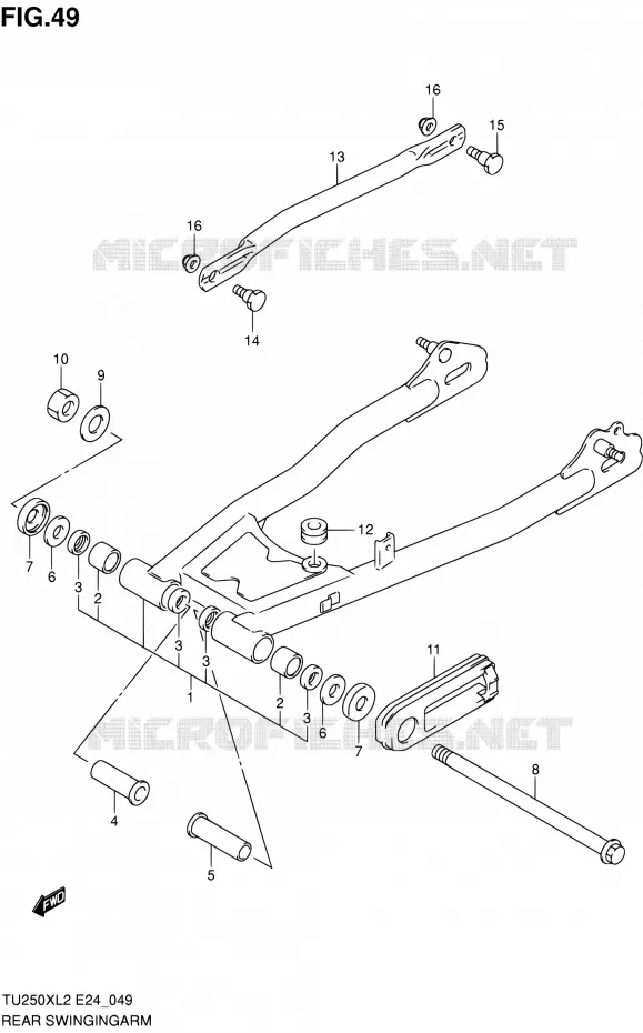 SWINGARM Suzuki MOTO 250 TU 2012  TU250XL2(E24)