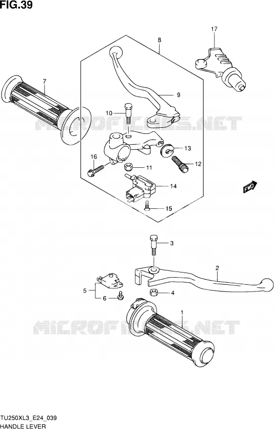 HANDGRIPS - LEVERS  Suzuki MOTO 250 TU 2013  TU250X L3 (E24)