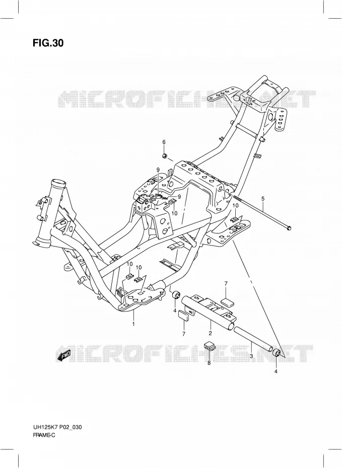 FRAME Suzuki SCOOTER 125 BURGMAN 2009  UH125K9(E19)