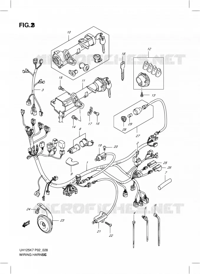 WIRING HARNESS Suzuki SCOOTER 125 BURGMAN 2009  UH125K9(E19)