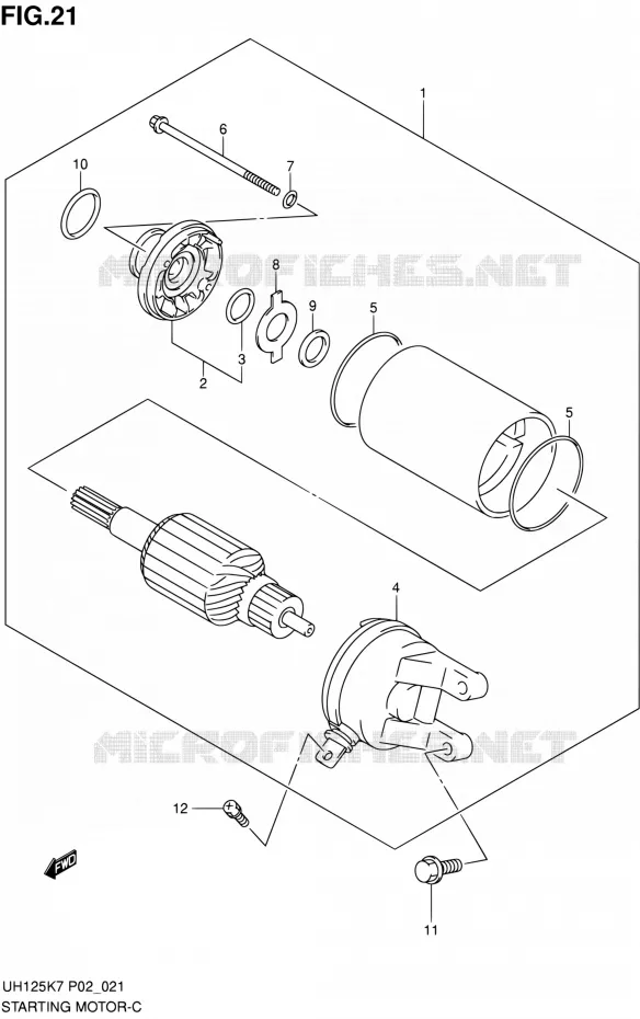 STARTER MOTOR Suzuki SCOOTER 125 BURGMAN 2010  UH125L0(E02)