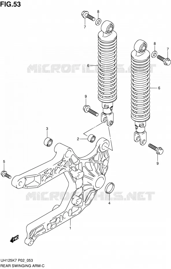 SWINGARM Suzuki SCOOTER 125 BURGMAN 2010  UH125L0(E02)