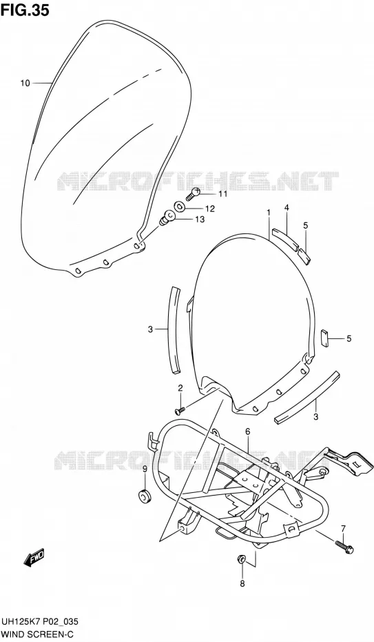 WINDSCREEN Suzuki SCOOTER 125 BURGMAN 2010  UH125L0(E02)