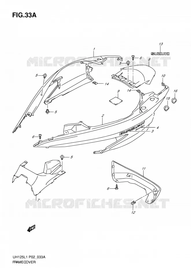 FAIRING (MODEL EXECUTIVE P19) Suzuki SCOOTER 125 BURGMAN 2011  UH125L1(P19)
