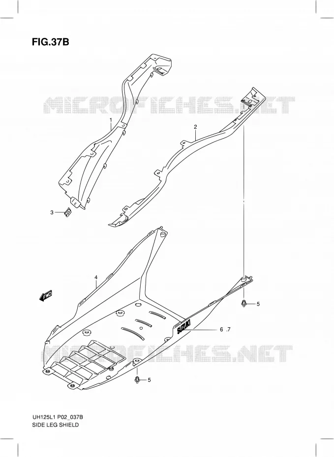LOWER FAIRING (MODEL RACING P19) Suzuki SCOOTER 125 BURGMAN 2011  UH125L1(P19)