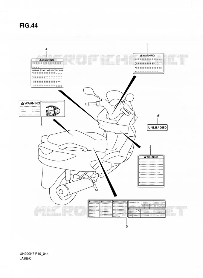 LABEL Suzuki SCOOTER 200 BURGMAN 2008  UH200K8(E02)
