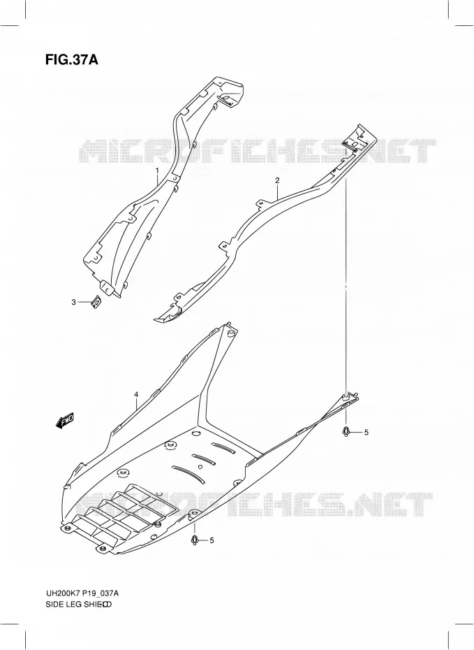 LOWER FAIRING (MODEL K8) Suzuki SCOOTER 200 BURGMAN 2008  UH200K8(E02)