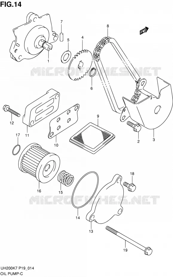 OIL PUMP Suzuki SCOOTER 200 BURGMAN 2008  UH200K8(E02)