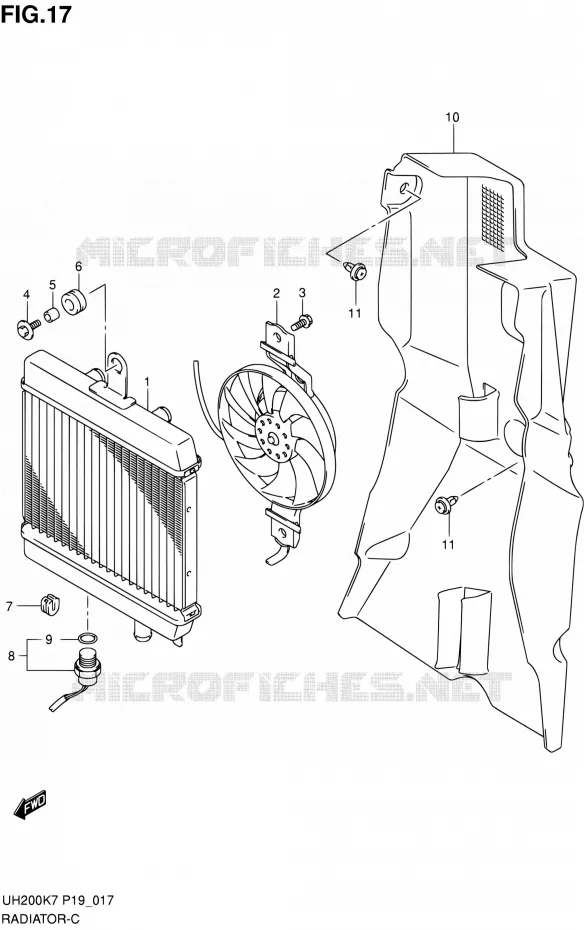 RADIATOR Suzuki SCOOTER 200 BURGMAN 2008  UH200K8(E02)