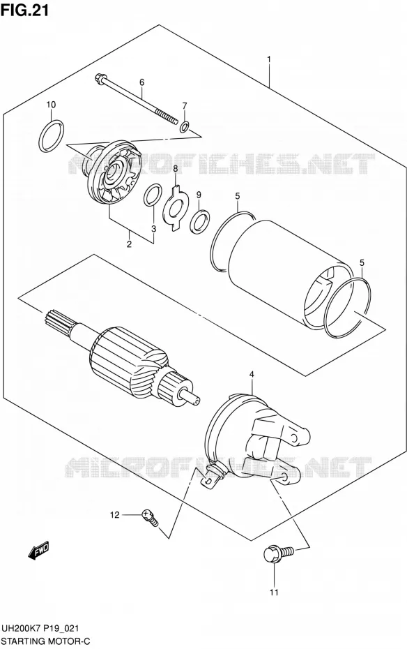 STARTER MOTOR Suzuki SCOOTER 200 BURGMAN 2008  UH200K8(E02)