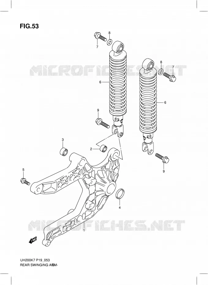 SWINGARM Suzuki SCOOTER 200 BURGMAN 2009  UH200K9(E02)
