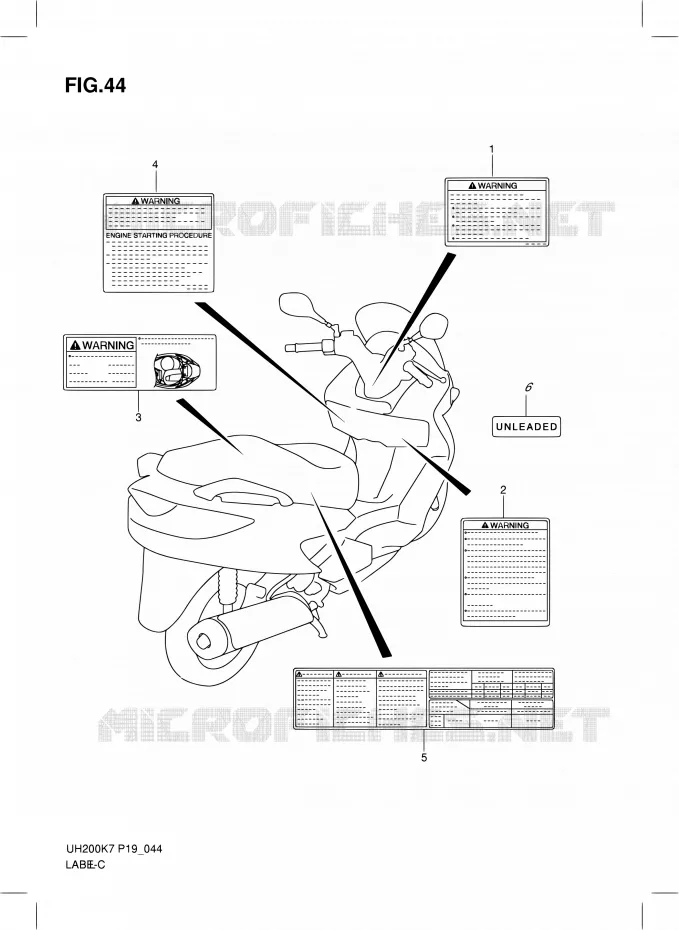 LABEL Suzuki SCOOTER 200 BURGMAN 2010  UH200L0(E02)