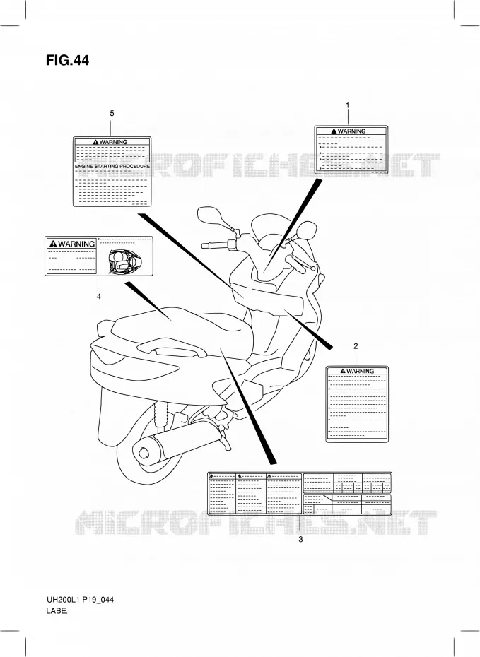 LABEL Suzuki SCOOTER 200 BURGMAN 2011  UH200L1(P02)