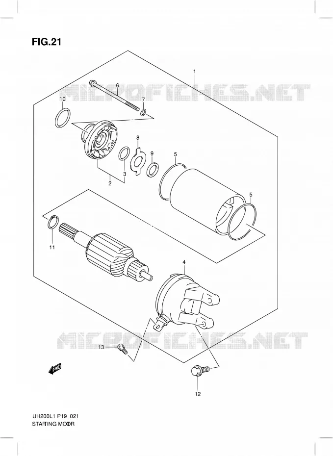STARTER MOTOR Suzuki SCOOTER 200 BURGMAN 2011  UH200L1(P02)