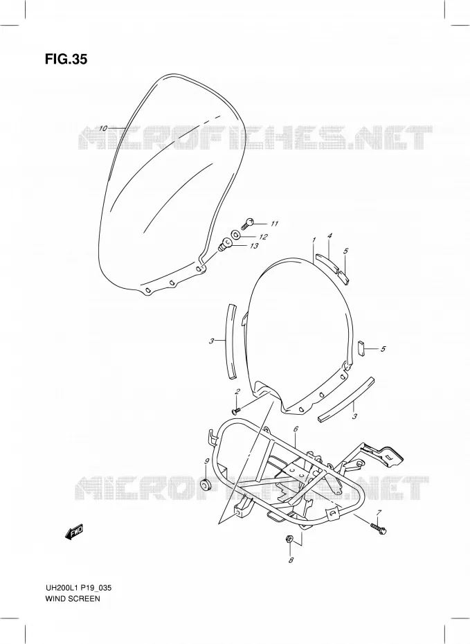 WINDSCREEN Suzuki SCOOTER 200 BURGMAN 2011  UH200L1(P02)