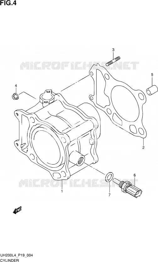 CYLINDER Suzuki SCOOTER 200 BURGMAN 2014  UH200 L4 (P19)