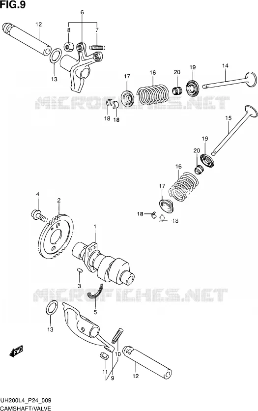 CAMSHAFT - VALVES Suzuki SCOOTER 200 BURGMAN 2014  UH200 L4 (P24)