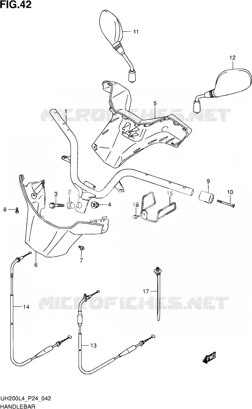 HANDELBAR Suzuki SCOOTER 200 BURGMAN 2014  UH200 L4 (P24)