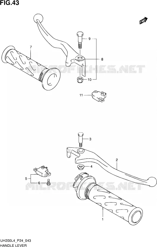HANDGRIPS - LEVERS  Suzuki SCOOTER 200 BURGMAN 2014  UH200 L4 (P24)