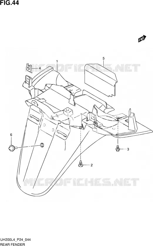 REAR FEDNER Suzuki SCOOTER 200 BURGMAN 2014  UH200 L4 (P24)