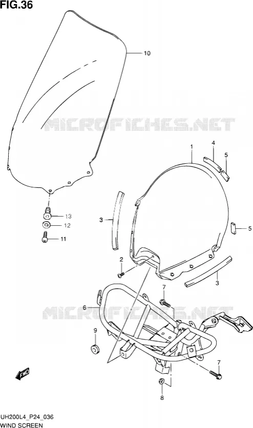 WINDSCREEN Suzuki SCOOTER 200 BURGMAN 2014  UH200 L4 (P24)
