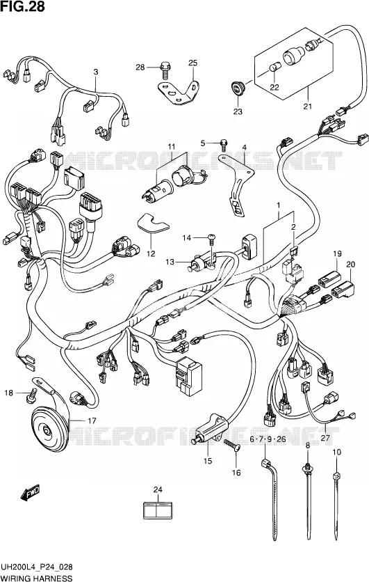 WIRING HARNESS Suzuki SCOOTER 200 BURGMAN 2014  UH200 L4 (P24)