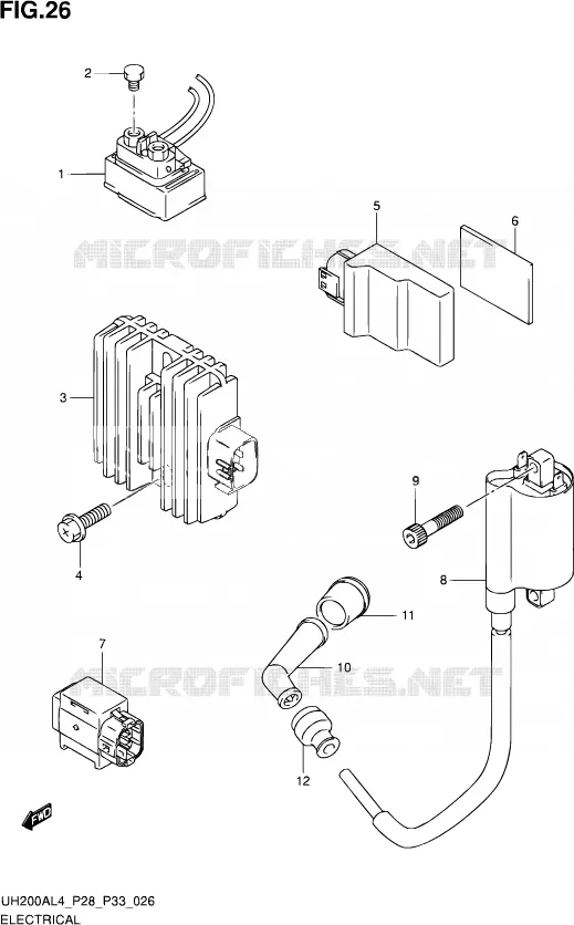 ELCTRICAL (UH200AL4 P33) Suzuki SCOOTER 200 BURGMAN 2014  UH200A L4 (P03,P28,P33)