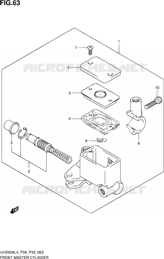 FR. MASTER CYLINDER Suzuki SCOOTER 200 BURGMAN 2014  UH200A L4 (P03,P28,P33)